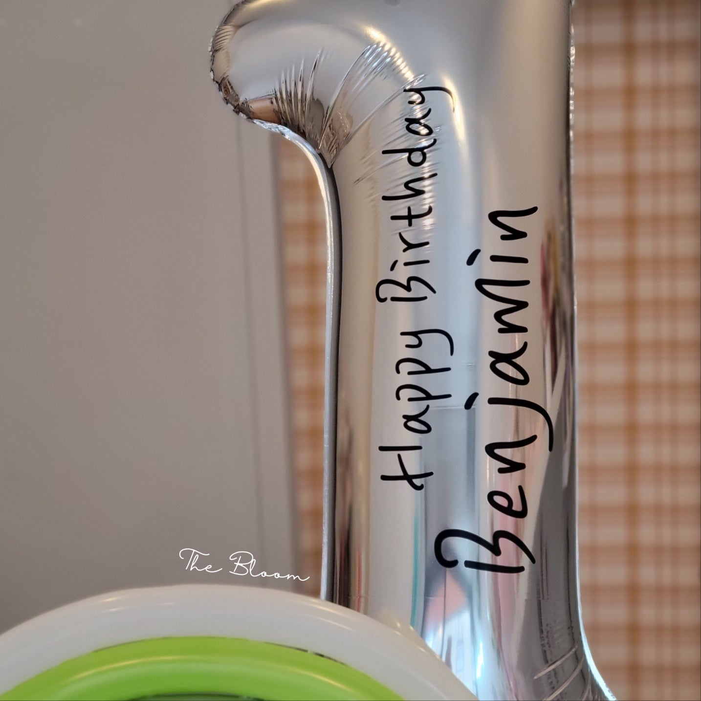 1st Birthday Balloon Stand (Green/White/Silver)