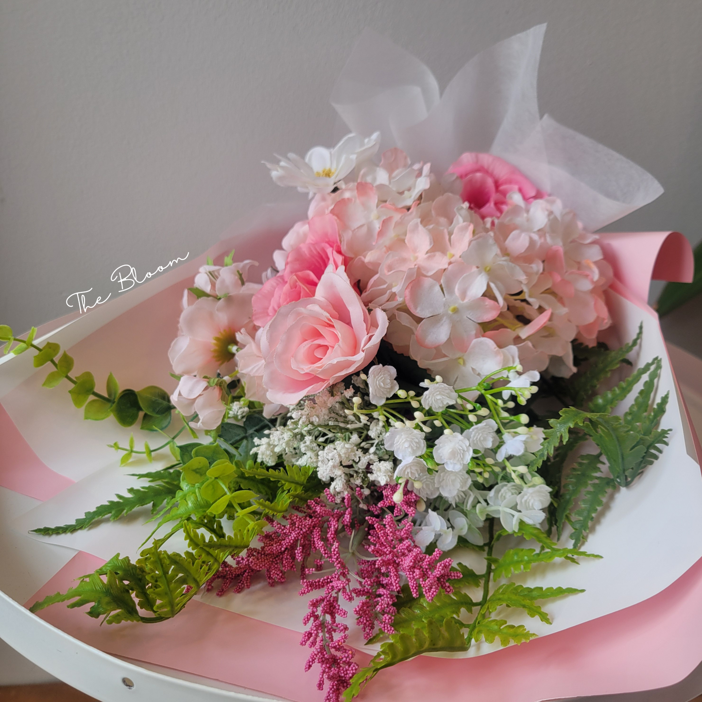Pink Hydrangea & Rose Flower Bouquet