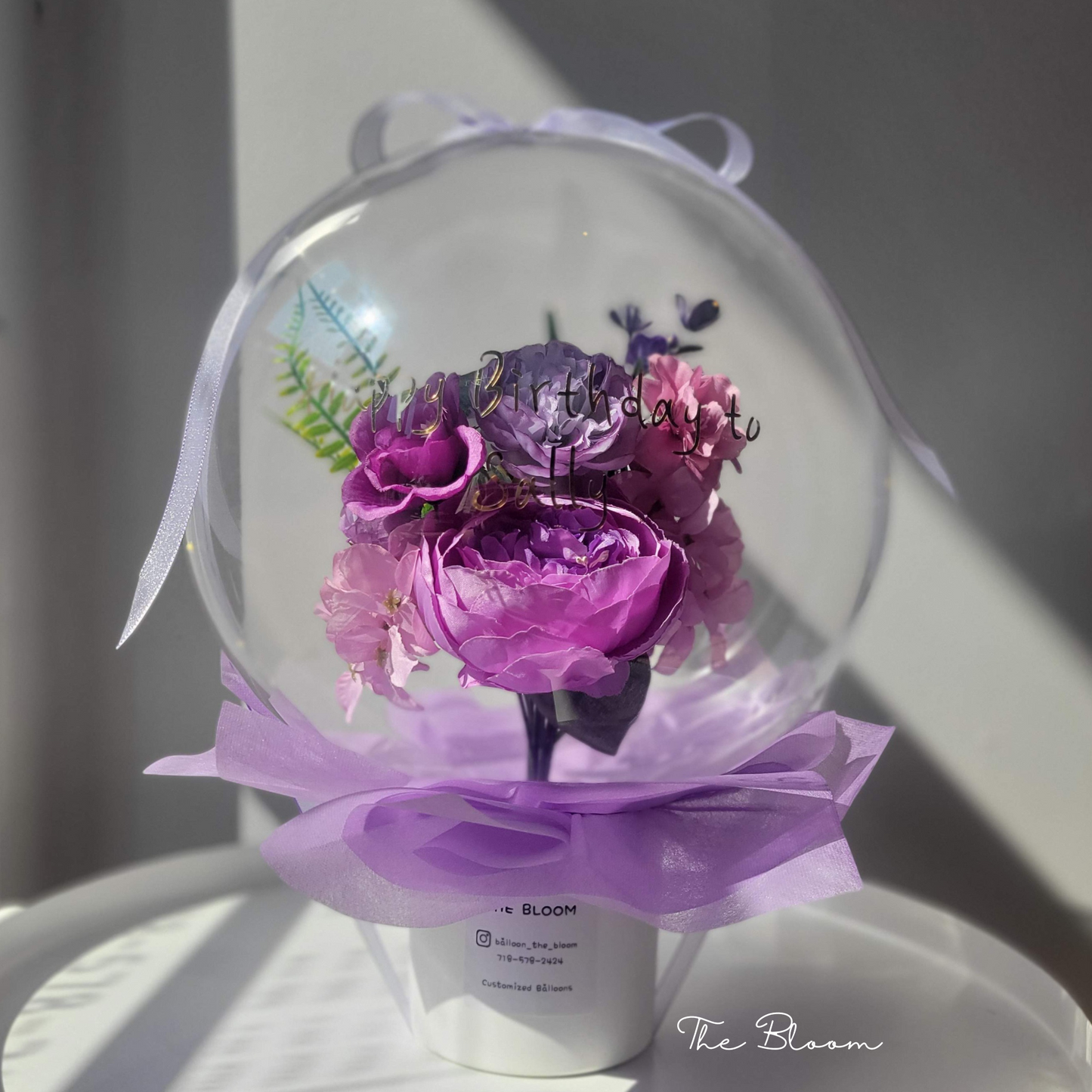 Purple Peony Mini Flower Balloon