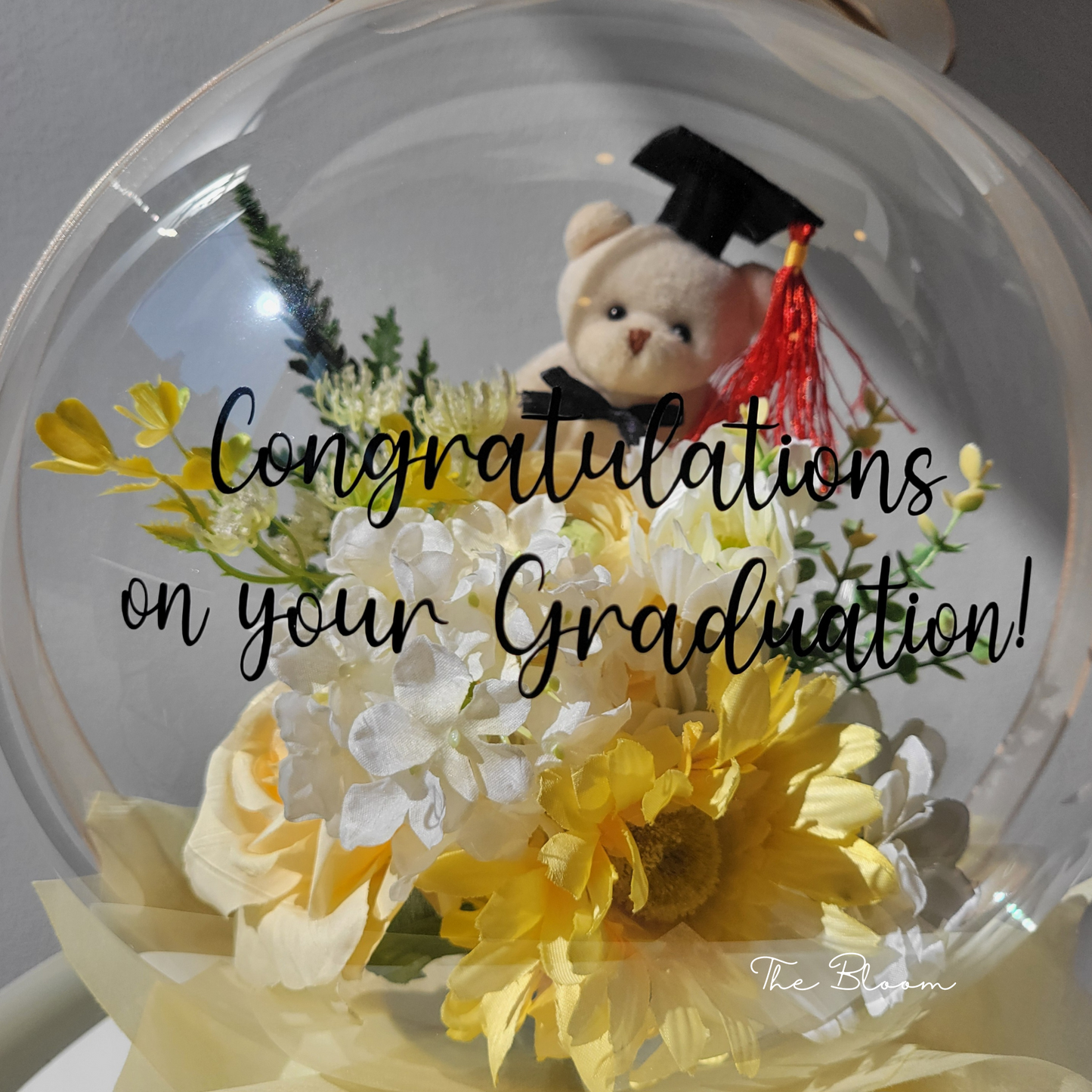 Graduation Teddy Bear Mini Flower Balloon