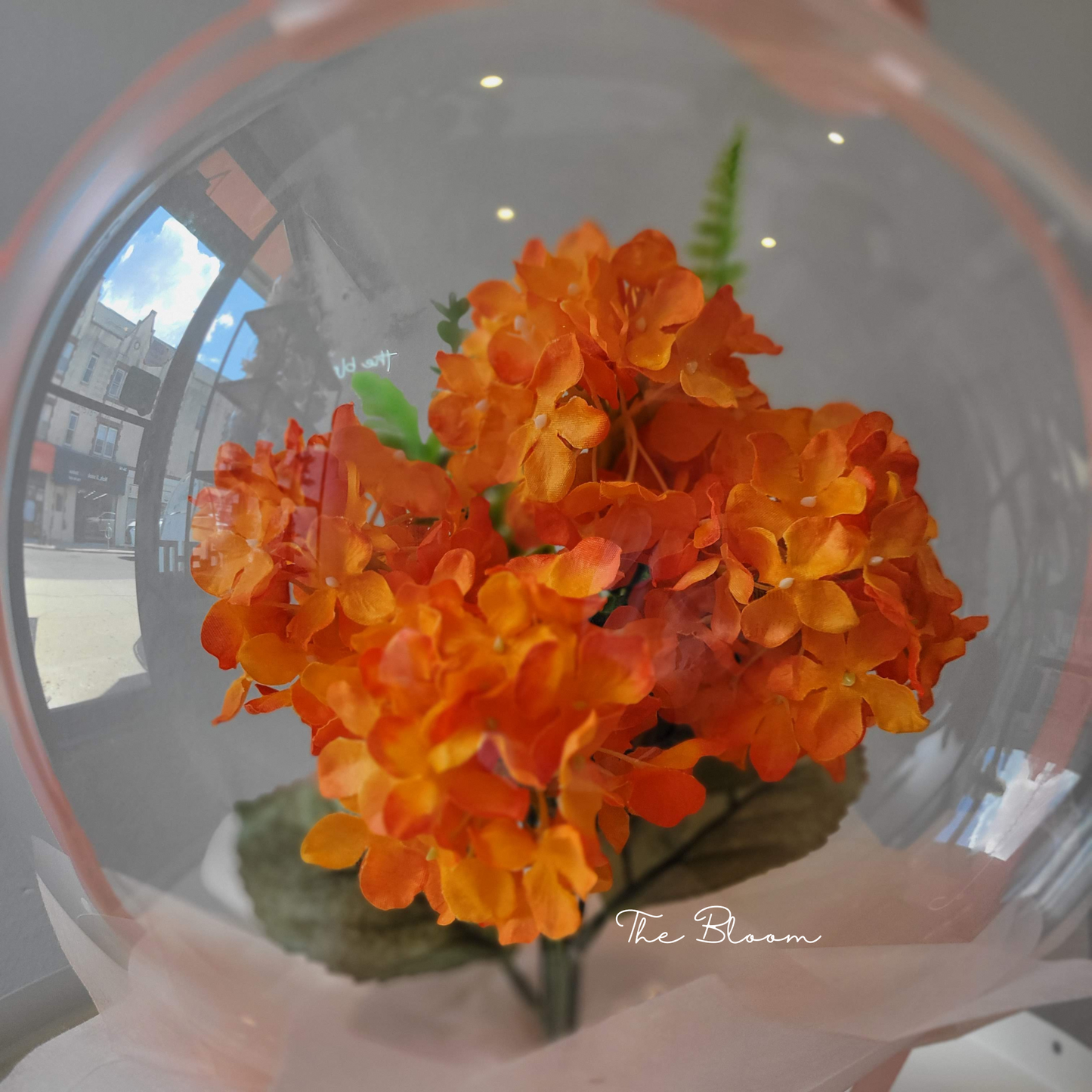 Orange Hydrangea Mini Flower Balloon