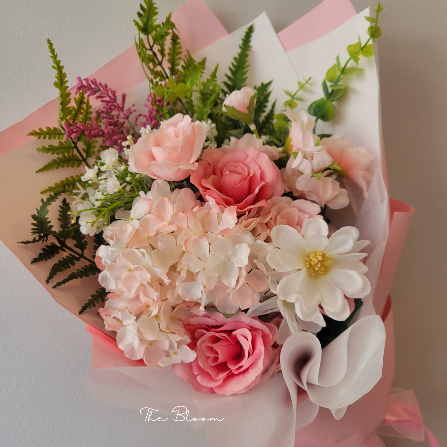 Pink Hydrangea & Rose Flower Bouquet