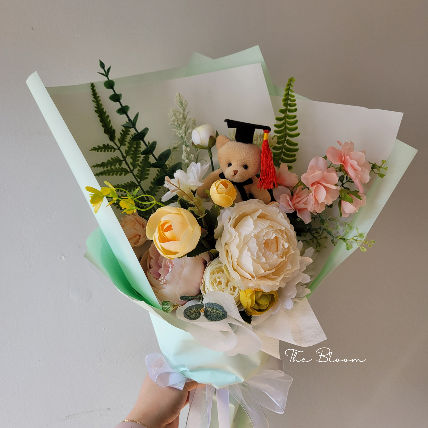 Graduation Teddy Bear Flower Bouquet