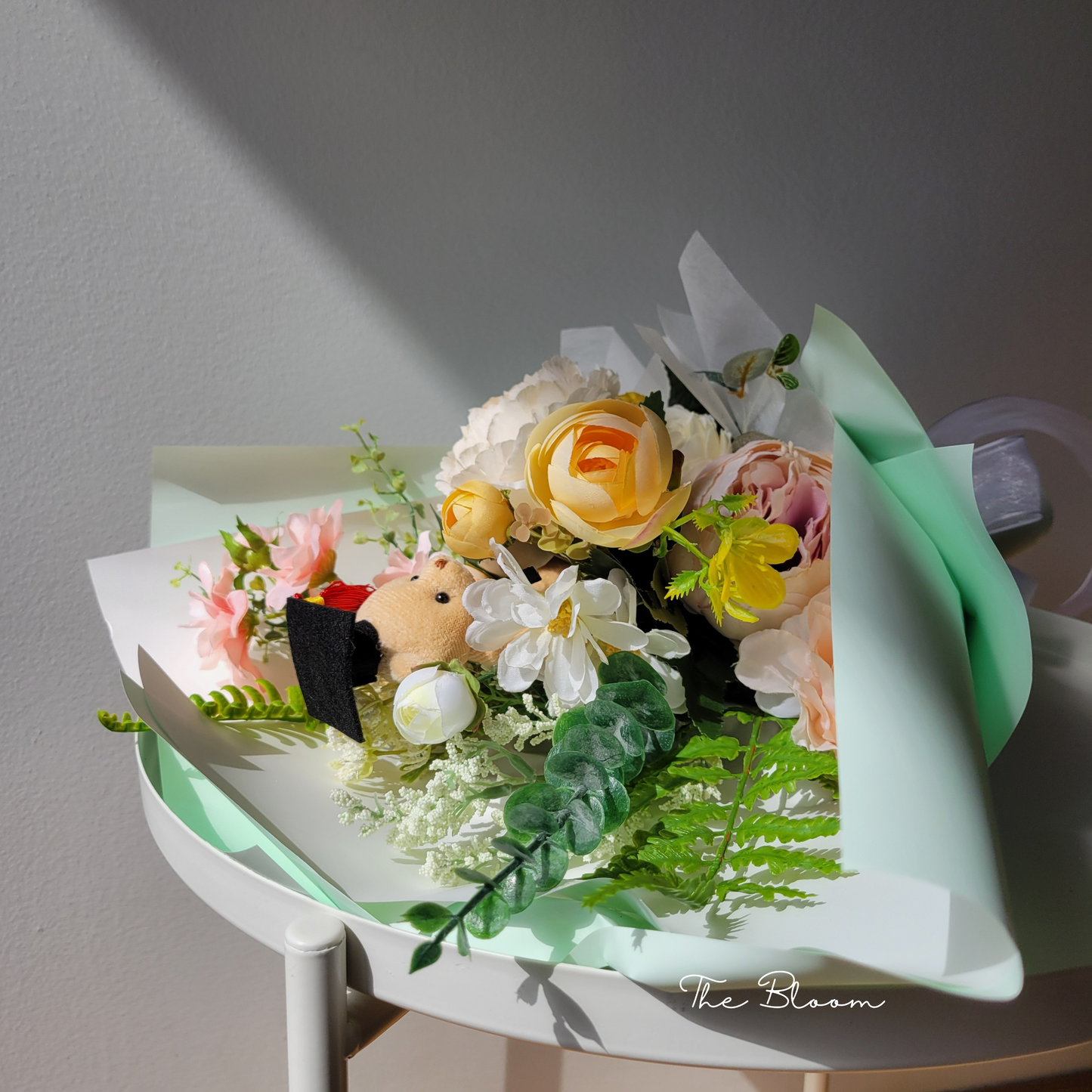 Graduation Teddy Bear Flower Bouquet